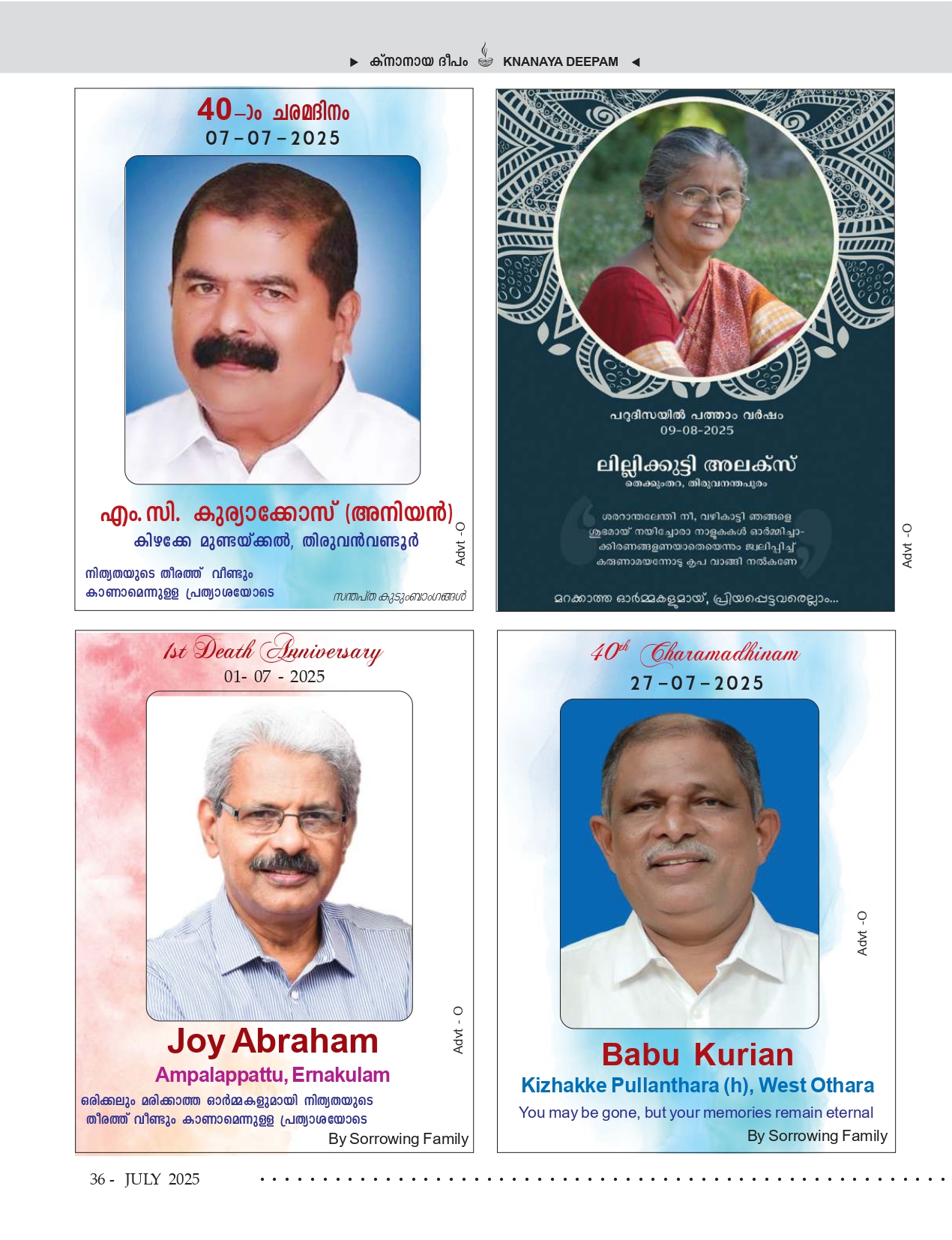 Death Anniversaries